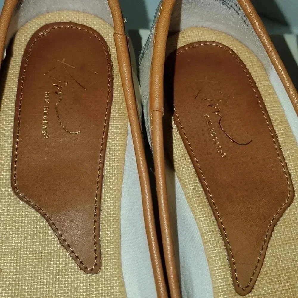 Kim Rogers Gabby White Stripe Flats Size 9.5